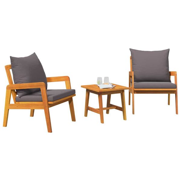 vidaXL Σετ μπιστρό 3 pcs Καφέ 45 x 45 x 38 εκ. Μασίφ ξύλο ακακίας