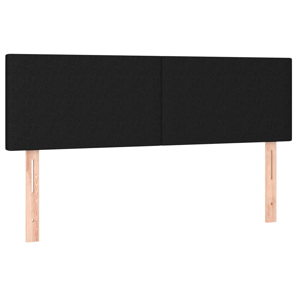 vidaXL Κρεβάτι Boxspring με Στρώμα Μαύρο 140x190 εκ. Υφασμάτινο