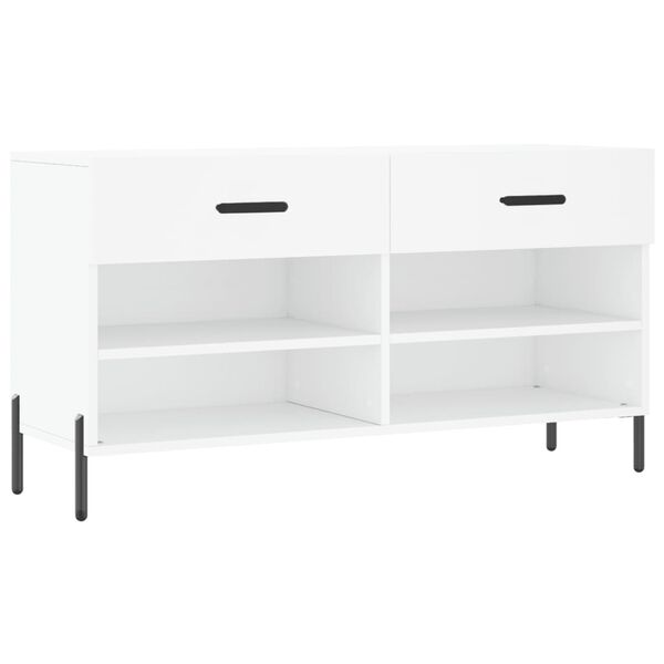 vidaXL Παπουτσοθήκη Λευκή 102 x 35 x 55 εκ. από Επεξεργασμένο Ξύλο