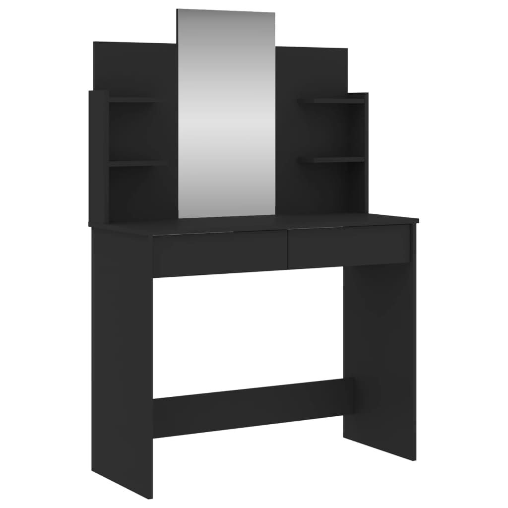 vidaXL Μπουντουάρ με Καθρέφτη Μαύρο 96 x 39 x 142 εκ.