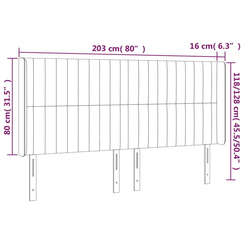 vidaXL Κεφαλάρι με Πτερύγια Σκούρο Καφέ 203x16x118/128 εκ. Υφασμάτινο