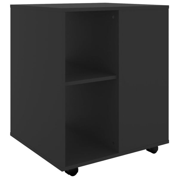 vidaXL Ντουλάπι Τροχήλατο Μαύρο 60 x 53 x 72 εκ. από Επεξ. Ξύλο