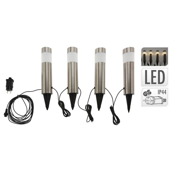 ProGarden Φώτα Κήπου LED 4 Τεμ. 6,3 x 37,5 εκ.