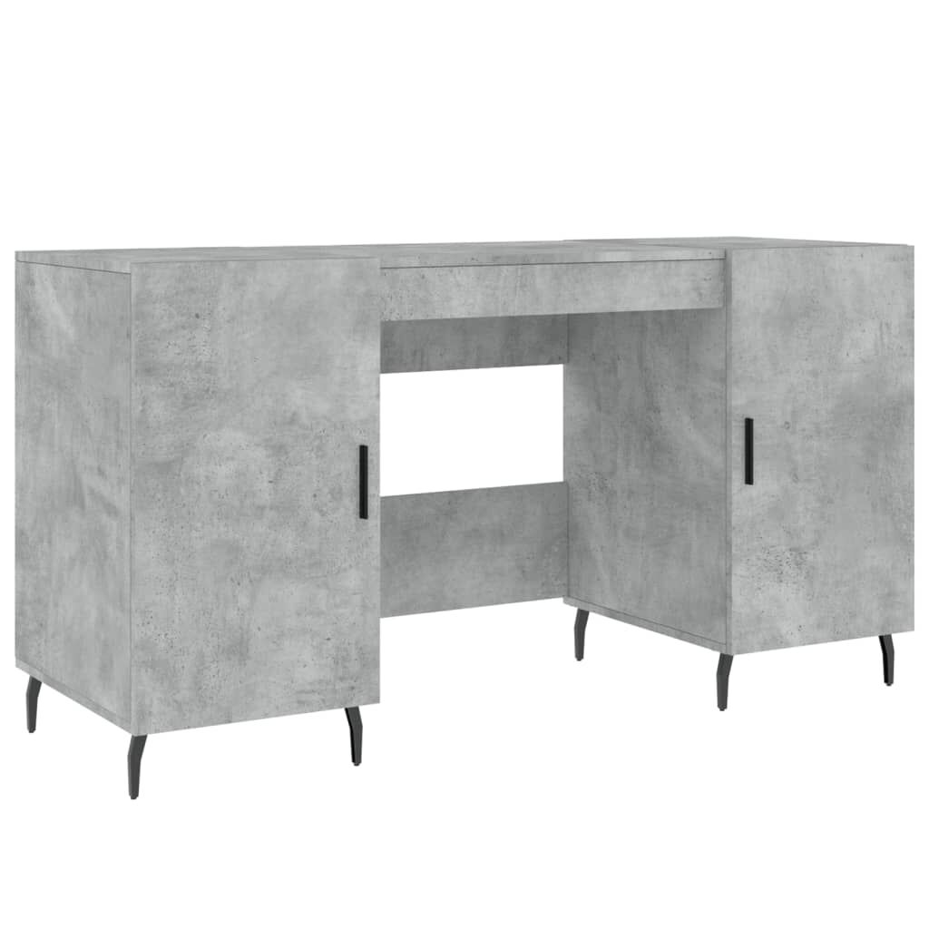 vidaXL Γραφείο Γκρι Σκυροδέματος 140 x 50 x 75 εκ. από Επεξεργ. Ξύλο