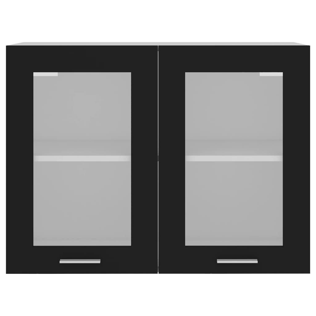 vidaXL Ντουλάπι Κρεμαστό με Τζάμι Lyon Μαύρο 80x31x60εκ. από