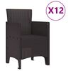 vidaXL Σέτ φαγητού για κήπο 13 pcs Καφέ Rattan Polt