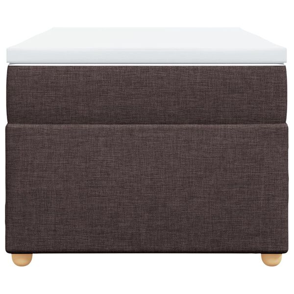 vidaXL Κρεβάτι Boxspring με Στρώμα Σκούρο Καφέ 90x200 εκ. Υφασμάτινο