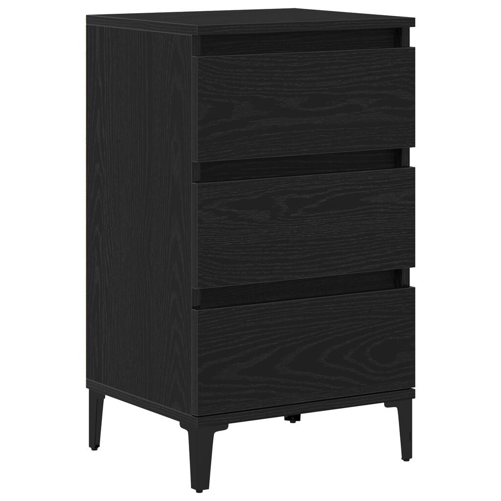 vidaXL Κομοδίνο Μαύρη Δρυς 40x35x70 εκ. Επεξεργασμένο ξύλο