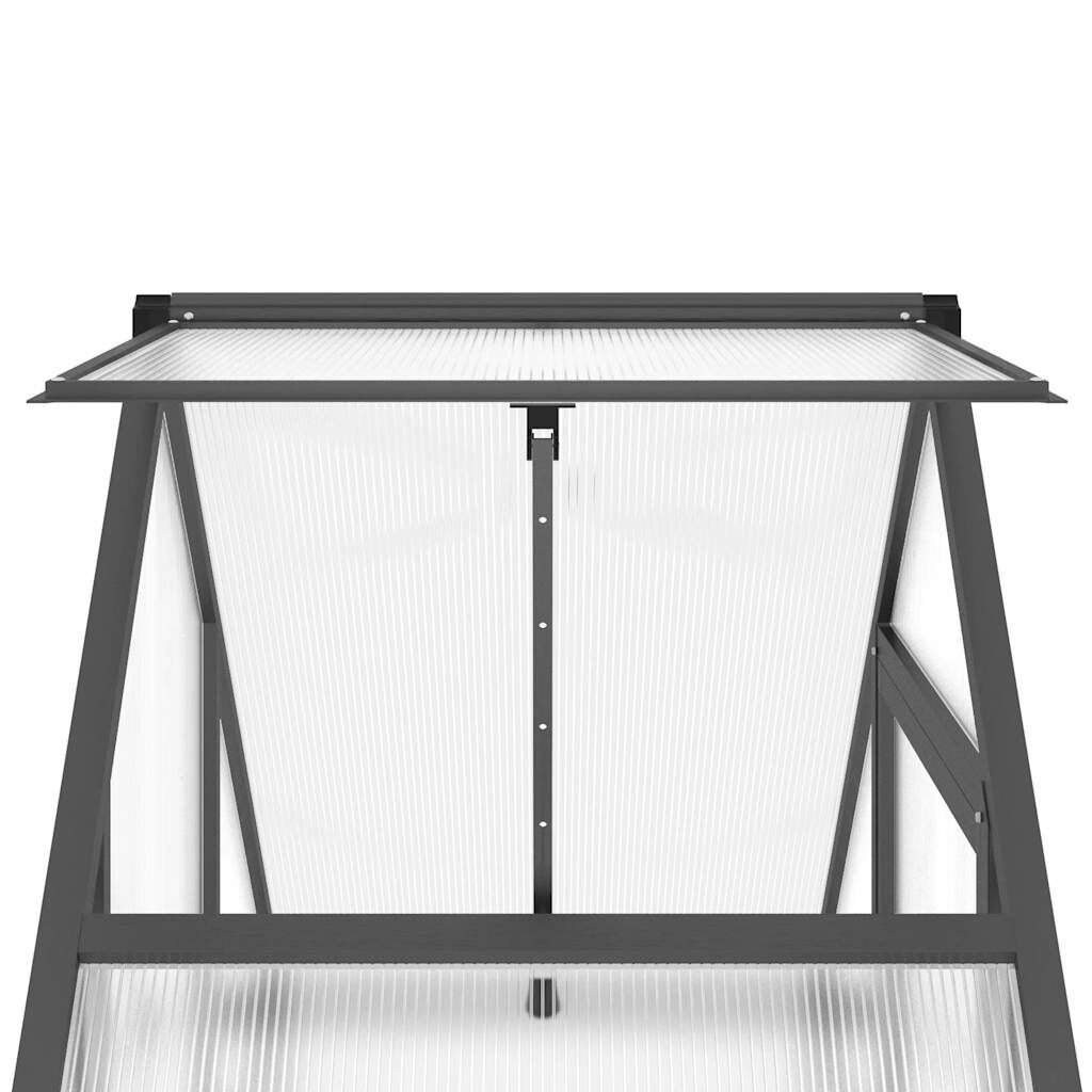 vidaXL Θερμοκήπιο με Πλαίσιο Βάσης Ανθρακί 169x58x195 εκ. Αλουμίνιο
