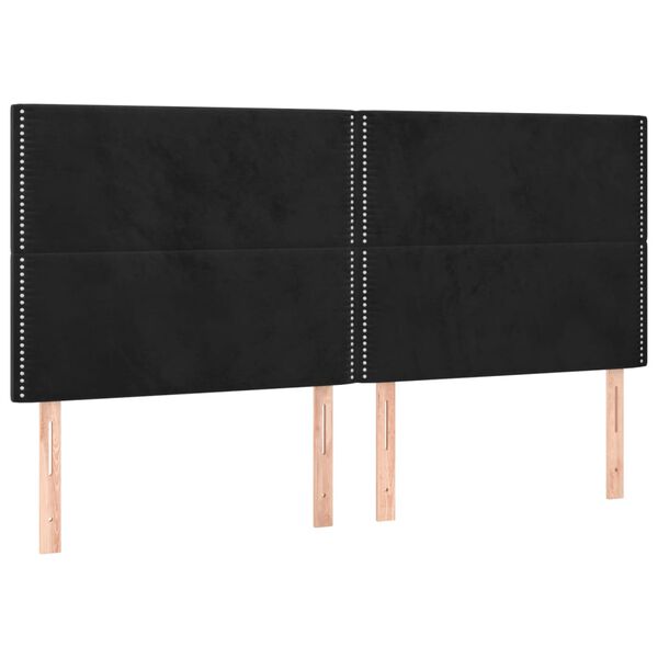 vidaXL Κρεβάτι Boxspring με Στρώμα Μαύρο 200x200 εκ. Βελούδινο