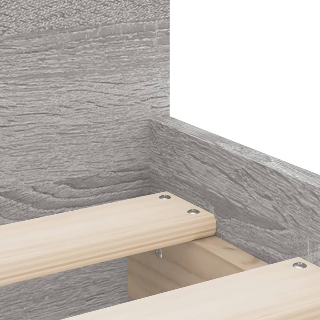 vidaXL Πλαίσιο Κρεβατιού Με Συρτάρια Γκρι Sonoma 75x190εκ Small Single