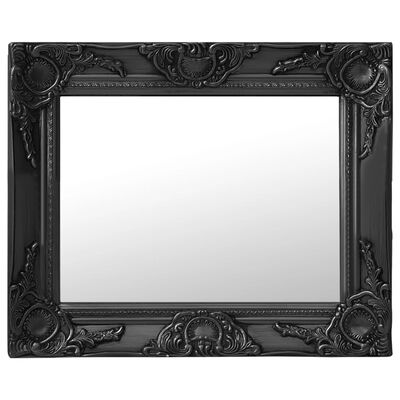 vidaXL Καθρέφτης Τοίχου με Μπαρόκ Στιλ Μαύρος 50 x 40 εκ.