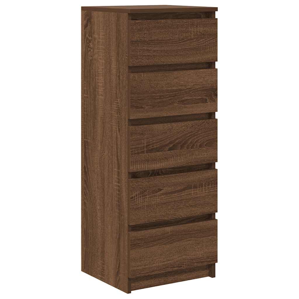 vidaXL Συρταριέρα με Συρτάρια καφέ δρυς 37,5x35x99 εκ. Επεξ. Ξύλο
