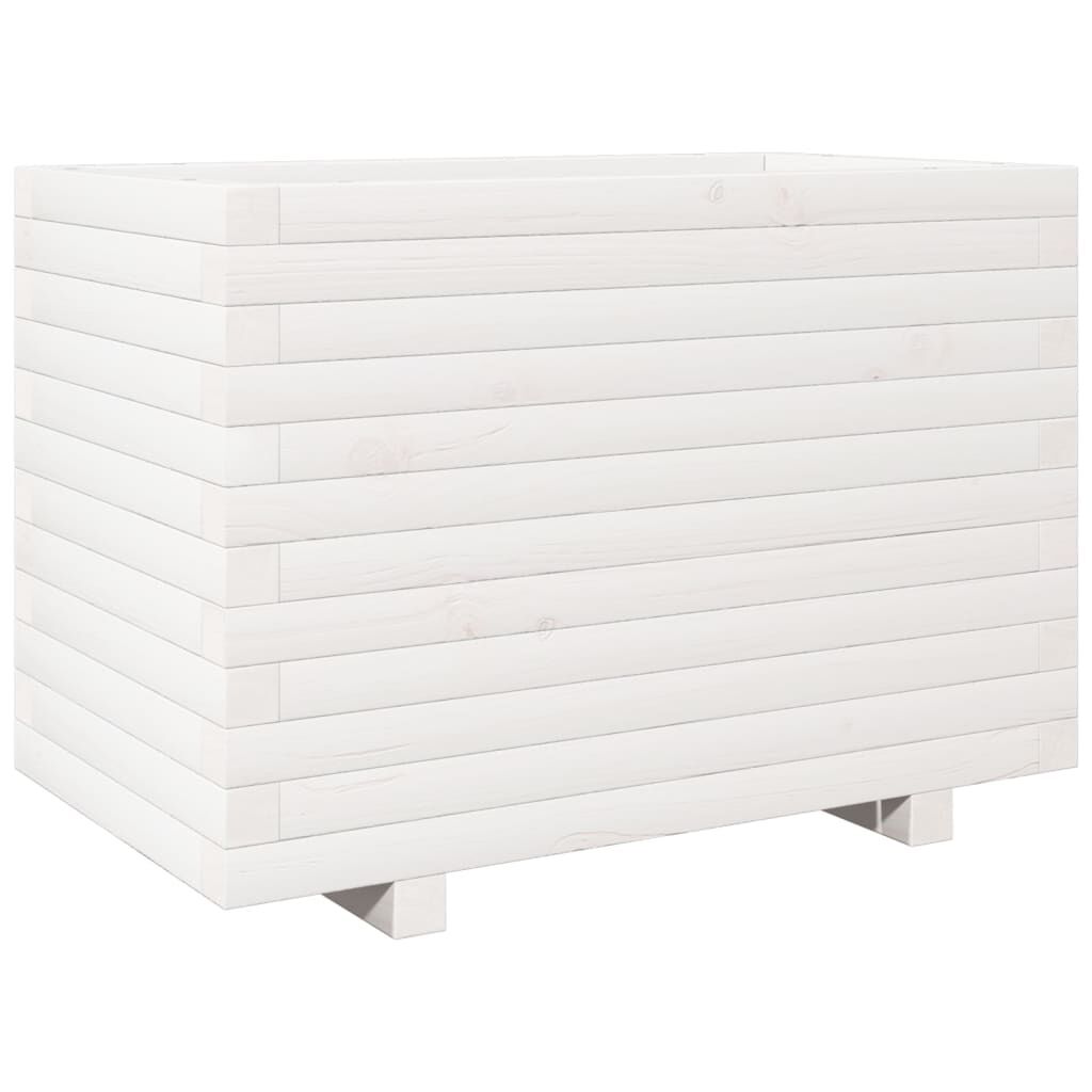 vidaXL Ζαρντινιέρα Κήπου Λευκή 70x40x49,5 εκ. από Μασίφ Ξύλο Πεύκου