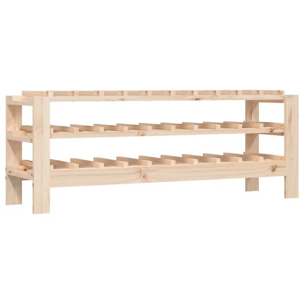 vidaXL Ραφιέρα Κρασιών 109,5x30x42 εκ. από Μασίφ Ξύλο Πεύκου