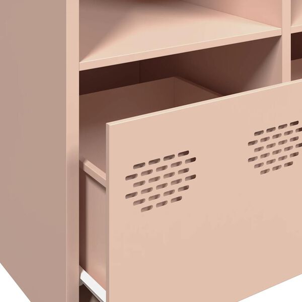 vidaXL Ντουλάπι Ροζ 135x39x73,5 εκ. από Χάλυβα Ψυχρής Έλασης