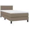 vidaXL &Kappa;&rho;&epsilon;&beta;ά&tau;&iota; Boxspring &mu;&epsilon; &Sigma;&tau;&rho;ώ&mu;&alpha; & LED Taupe 90x190 &epsilon;&kappa;. &Upsilon;&phi;&alpha;&sigma;&mu;ά&tau;&iota;&nu;&omicron;