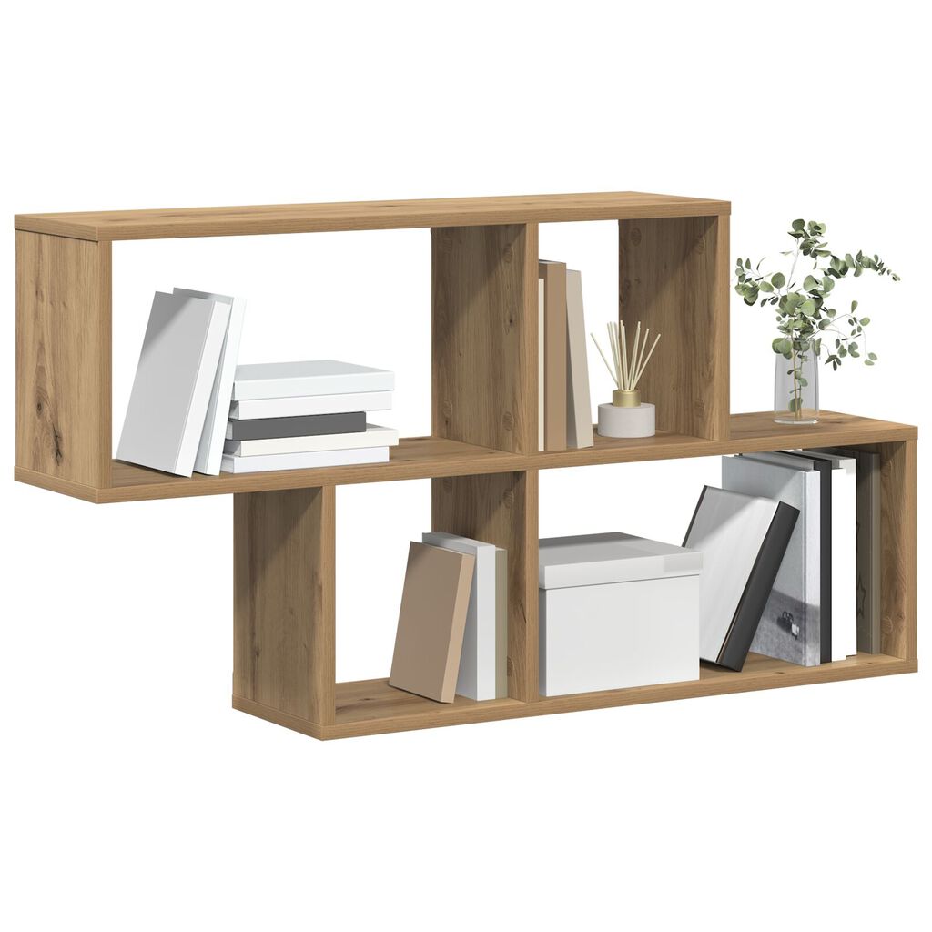 vidaXL Ράφι τοίχου artisan δρυς 100 x 20 x 53 εκ Επεξεργασμένο ξύλο