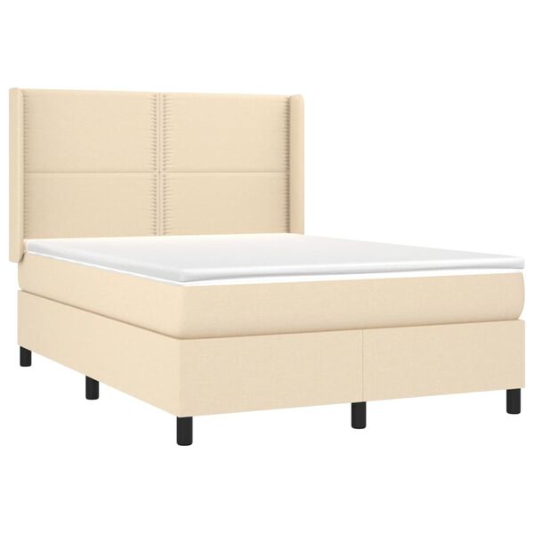 vidaXL &Kappa;&rho;&epsilon;&beta;ά&tau;&iota; Boxspring &mu;&epsilon; &Sigma;&tau;&rho;ώ&mu;&alpha; & LED &Kappa;&rho;&epsilon;&mu; 140x190 &epsilon;&kappa;. &Upsilon;&phi;&alpha;&sigma;&mu;ά&tau;&iota;&nu;&omicron;