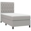 vidaXL Κρεβάτι Boxspring με Στρώμα & LED Αν.Γκρι 100x200εκ. Υφασμάτινο