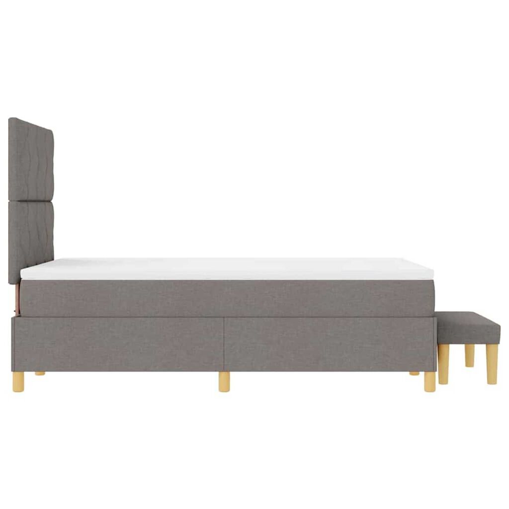 vidaXL Κρεβάτι με ελατήρια με στρώμα Taupe 120 x 190 cm ύφασμα
