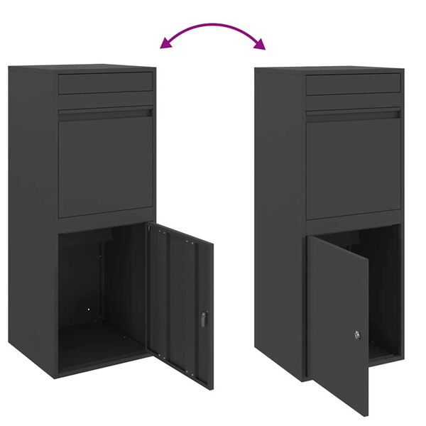 vidaXL Θυρίδα Πακέτων Μαύρο 41 x 38 x 103 εκ Ατσάλι