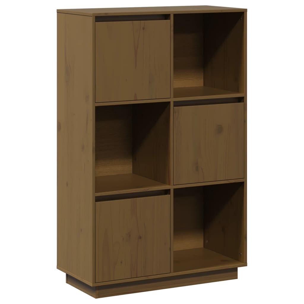 vidaXL Ντουλάπι Ψηλό Μελί 74 x 35 x 117 εκ. από Μασίφ Ξύλο Πεύκου