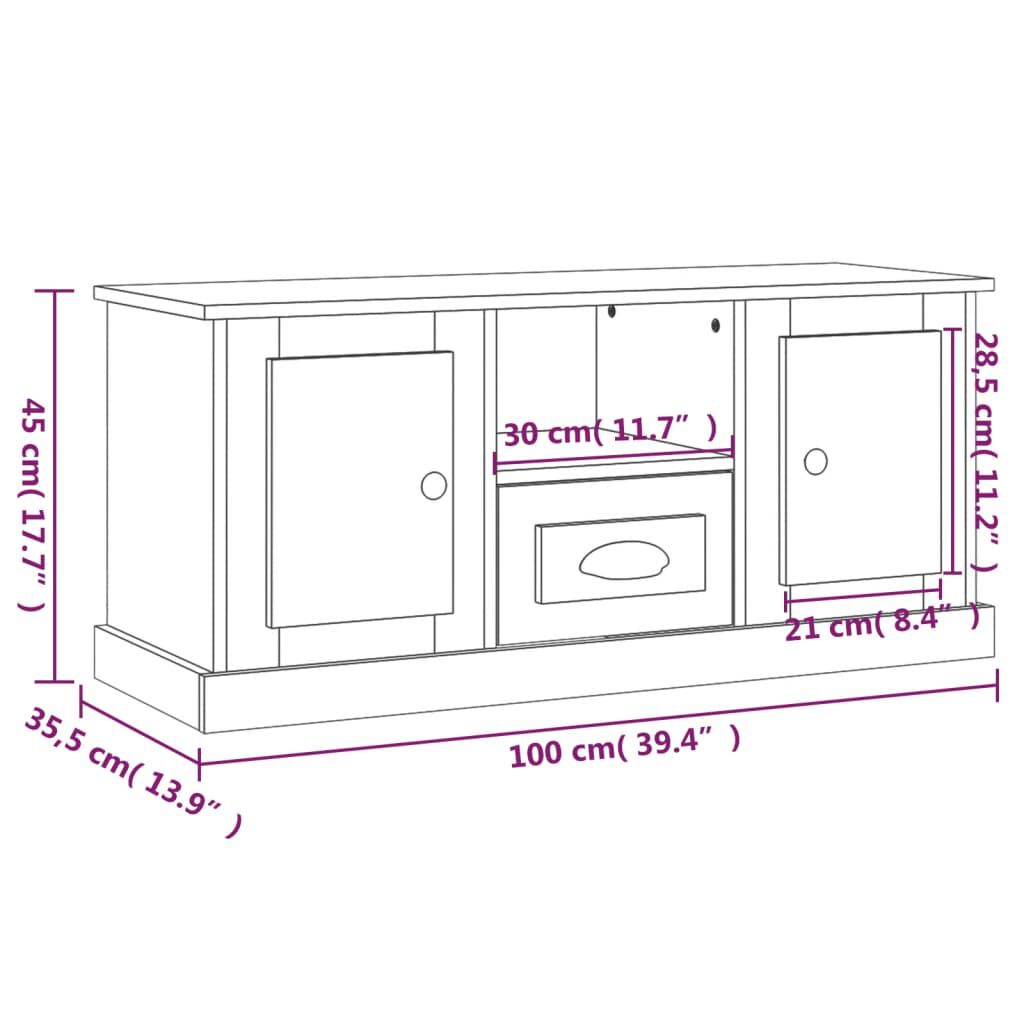 vidaXL Έπιπλο Τηλεόρασης Sonoma Δρυς 100x35,5x45 εκ. Επεξ. Ξύλο