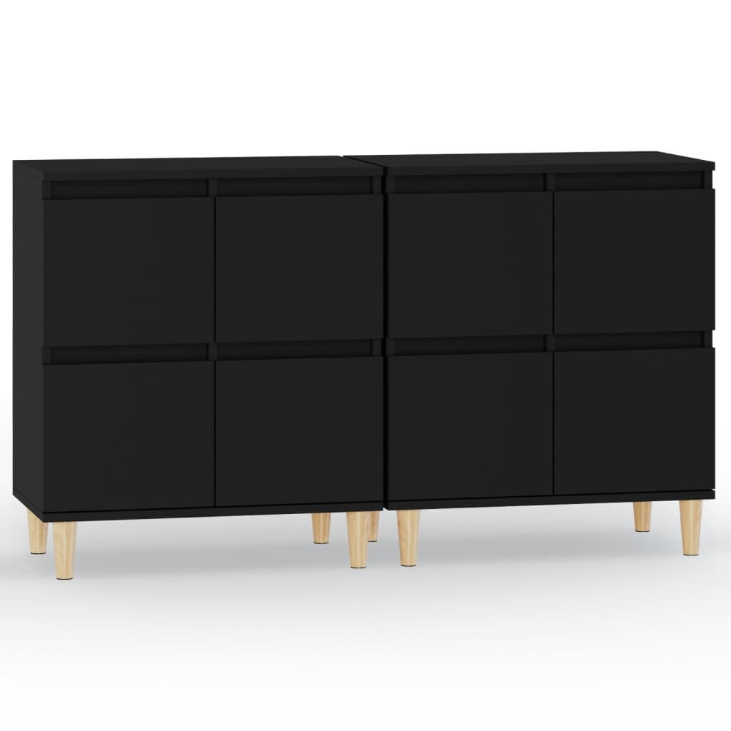 vidaXL Ντουλάπια 2 τεμ. Μαύρα 60x35x70 εκ. Επεξεργασμένο Ξύλο