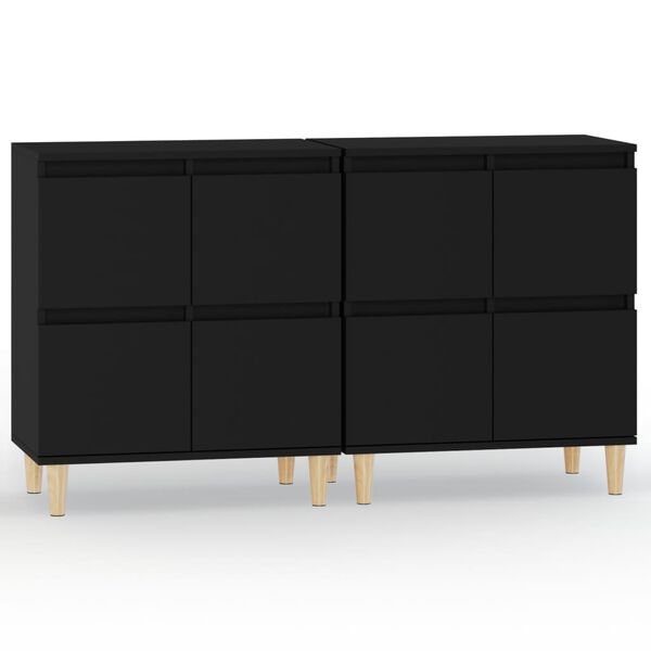 vidaXL Ντουλάπια 2 τεμ. Μαύρα 60x35x70 εκ. Επεξεργασμένο Ξύλο
