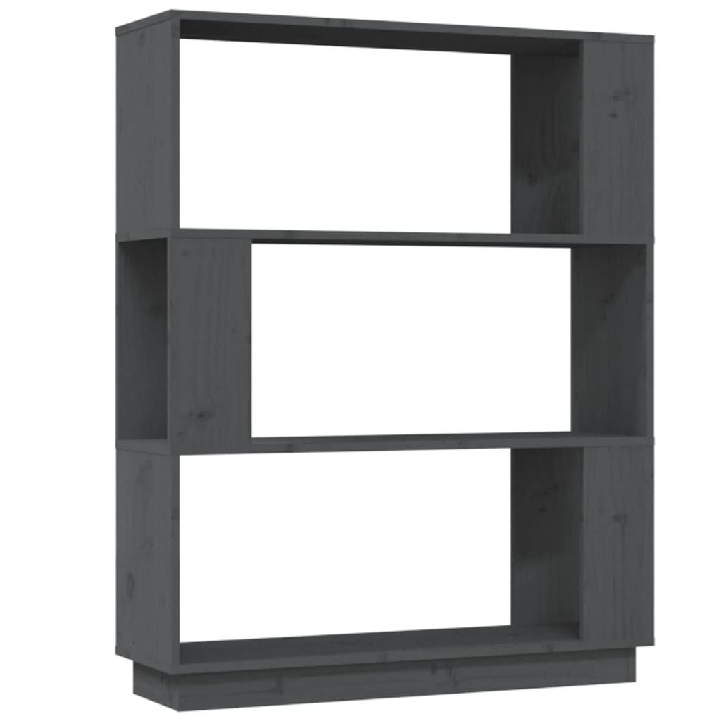 vidaXL Βιβλιοθήκη/Διαχωριστικό Χώρου Γκρι 80x25x101 εκ. Μασίφ Πεύκο