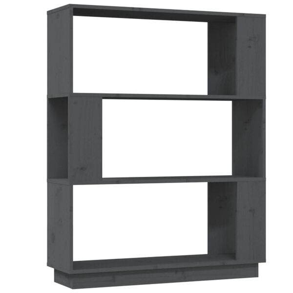 vidaXL Βιβλιοθήκη/Διαχωριστικό Χώρου Γκρι 80x25x101 εκ. Μασίφ Πεύκο