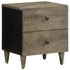 vidaXL κομοδίνο ντουλάπι ανοιχτό γκρι 40x33x46 cm μασίφ ξύλο Mango