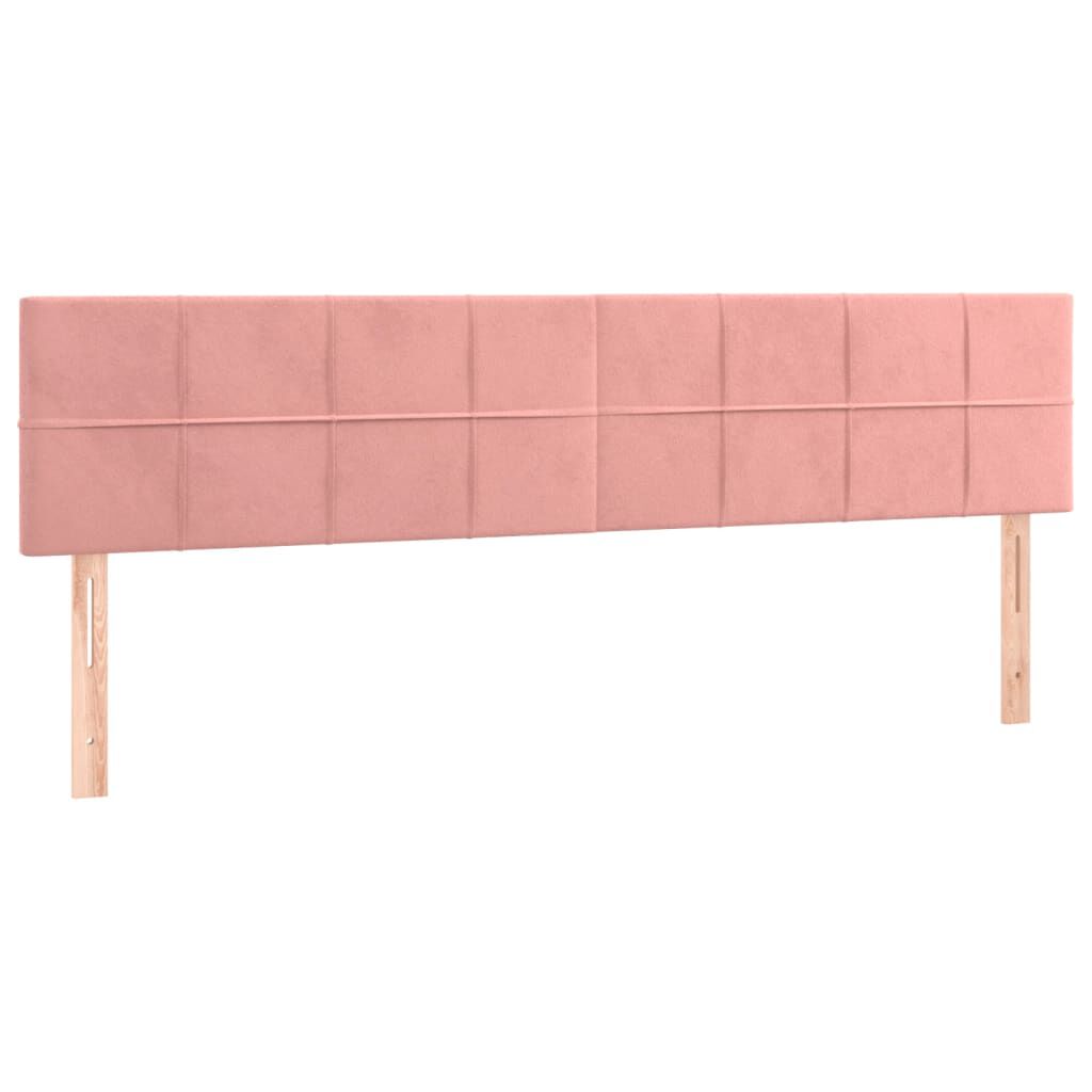 vidaXL Κρεβάτι Boxspring με Στρώμα Ροζ 160x200 εκ. Βελούδινο