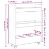 vidaXL Λεπτό Καρότσι Αποθήκευσης Μαύρη Οξυά 60 x 22 x 80 εκ.