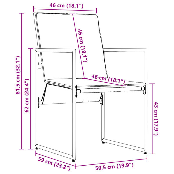 vidaXL Σέτ φαγητού για κήπο 5 pcs Μαύρο Ατσάλι