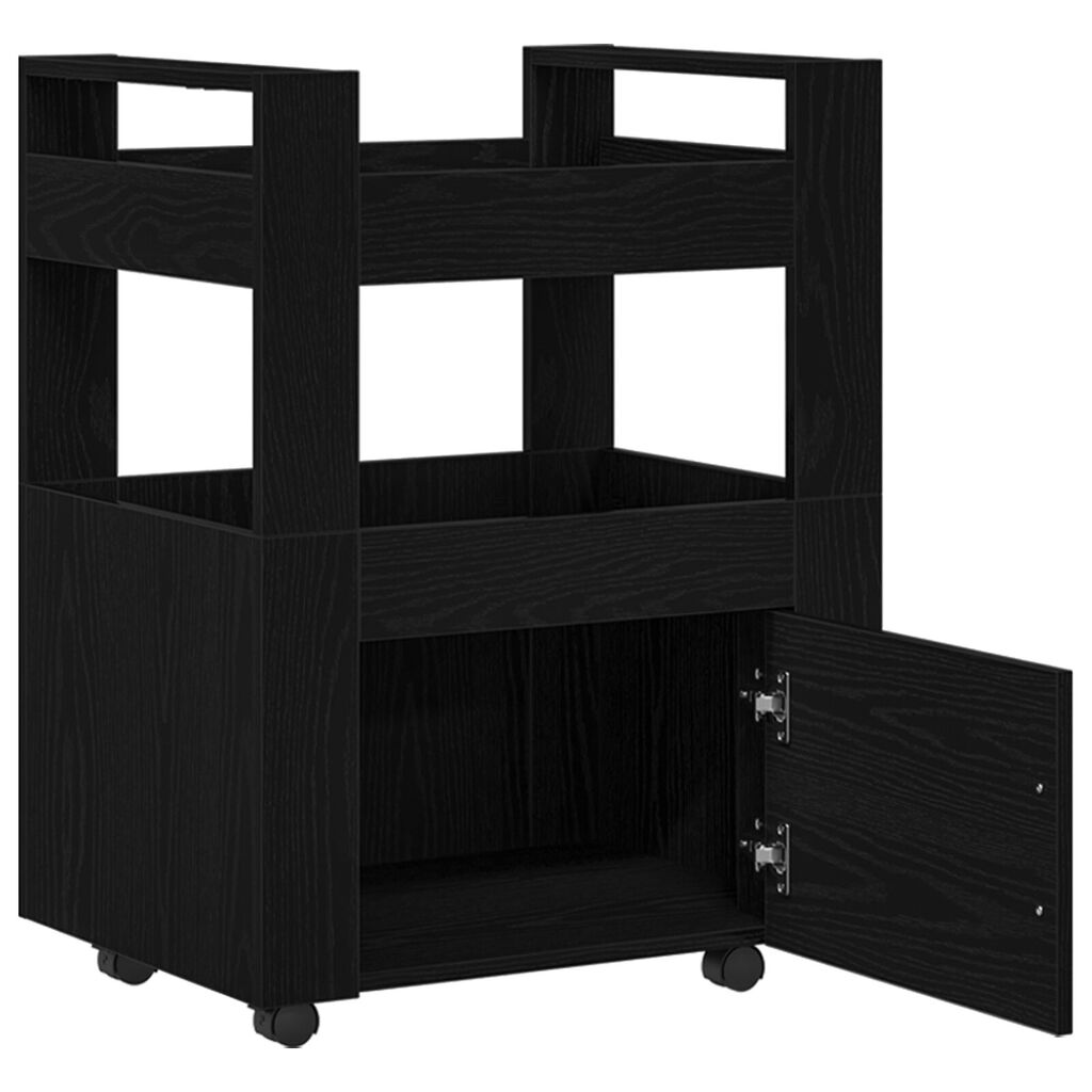 vidaXL Κουζίνα Τροχαλία Μαύρη Βελανιδιά 60x45x80 εκ Επεξεργασμένο Ξύλο