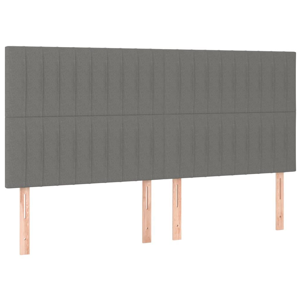 vidaXL Κεφαλάρια Κρεβατιού 4 τεμ. Σκ. Γκρι 90x5x78/88 εκ. Υφασμάτινο