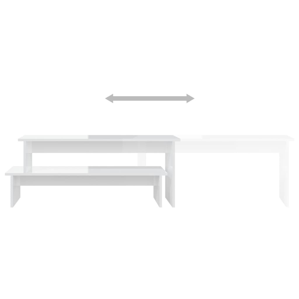 vidaXL Έπιπλο Τηλεόρασης Γυαλιστερό Λευκό 180 x 30 x 43 εκ Επεξ. Ξύλο