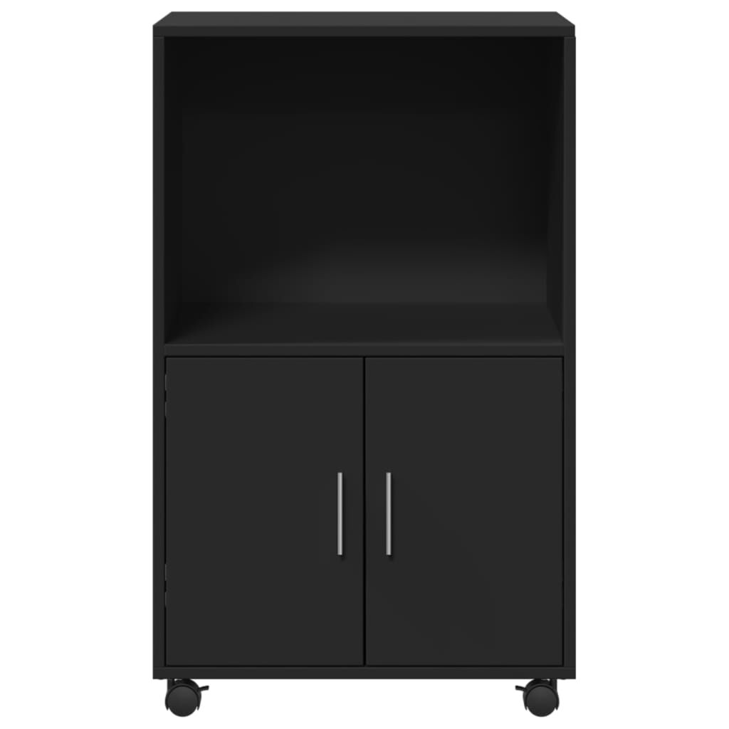 vidaXL Ντουλάπι Τροχήλατο Μαύρο 55x40x91 εκ. από Επεξ. Ξύλο
