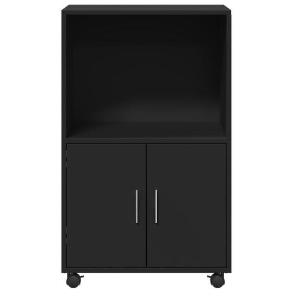 vidaXL Ντουλάπι Τροχήλατο Μαύρο 55x40x91 εκ. από Επεξ. Ξύλο