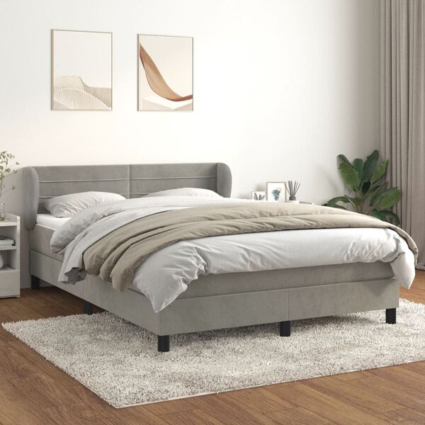 vidaXL &Kappa;&rho;&epsilon;&beta;ά&tau;&iota; Boxspring &mu;&epsilon; &Sigma;&tau;&rho;ώ&mu;&alpha; &Alpha;&nu;&omicron;&iota;&chi;&tau;ό &Gamma;&kappa;&rho;&iota; 140x200 &epsilon;&kappa;. &Beta;&epsilon;&lambda;&omicron;ύ&delta;&iota;&nu;&omicron;