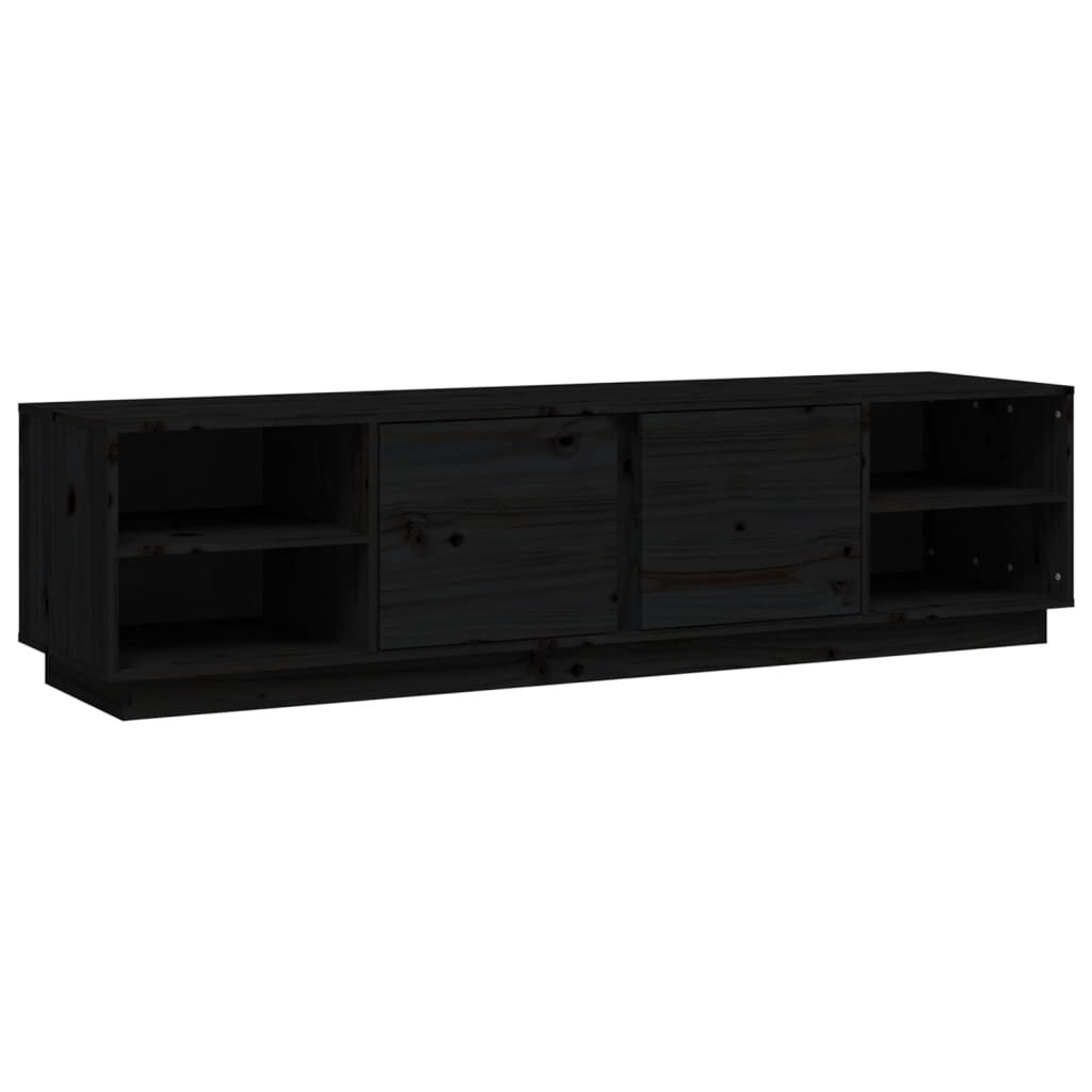vidaXL Έπιπλο Τηλεόρασης Μαύρο 156x40x40 εκ. από Μασίφ Ξύλο Πεύκου
