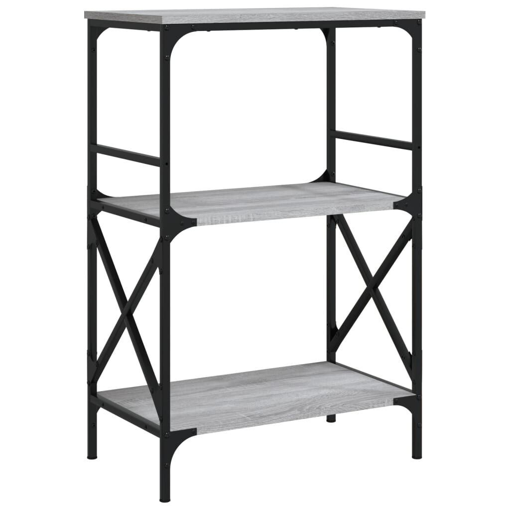 vidaXL Βιβλιοθήκη 3 Επιπέδων Γκρι Sonoma 59x35x90,5 εκ. Επεξεργ. Ξύλο