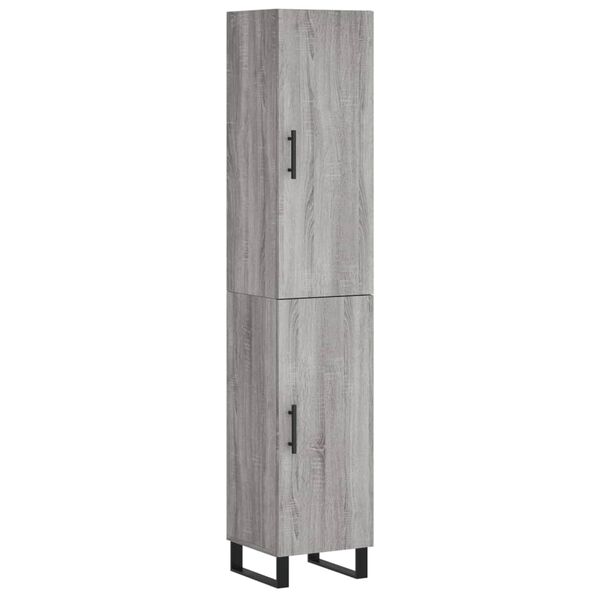 vidaXL Μπουφές Sonoma Γκρι 34,5 x 34 x 180 εκ. από Επεξεργασμένο Ξύλο