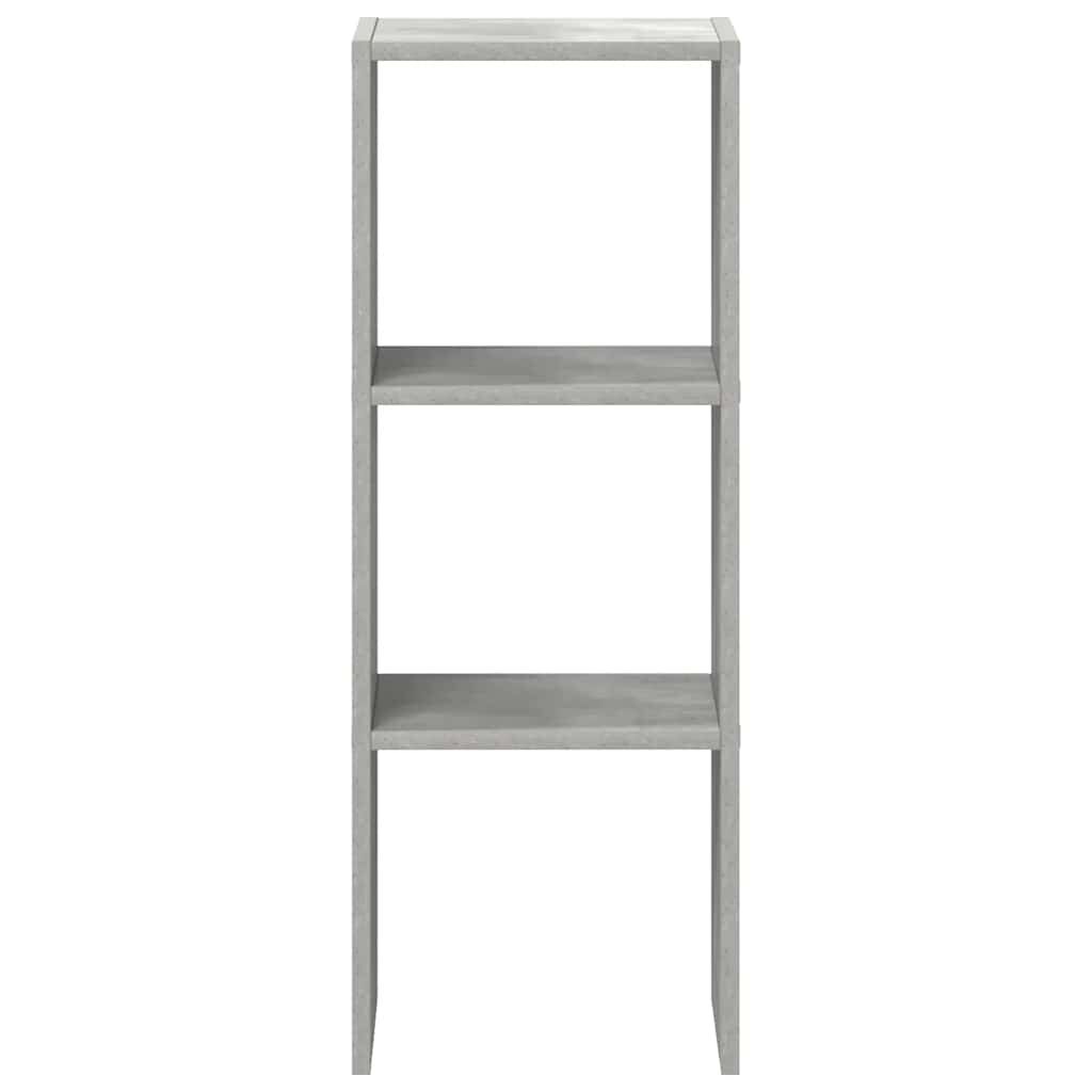 vidaXL Βιβλιοθήκη Στοιβαζόμενα Γκρι Σκυροδ. 30x30x80 εκ. Επεξ. Ξύλο