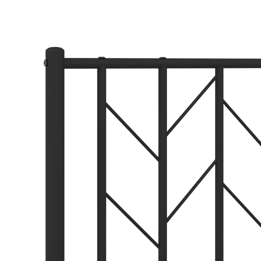 vidaXL Πλαίσιο Κρεβατιού με Κεφαλάρι&Ποδαρικό Μαύρο 75x190 εκ. Μέταλλο
