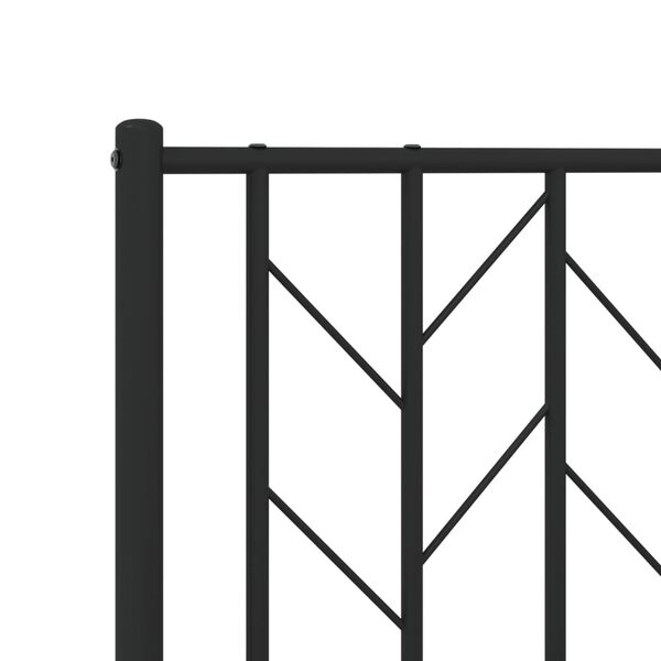 vidaXL Πλαίσιο Κρεβατιού με Κεφαλάρι&Ποδαρικό Μαύρο 75x190 εκ. Μέταλλο