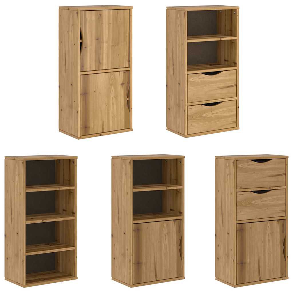 vidaXL Πλαϊνά ντουλάπια 5 τεμ. ODDA 40x24x79 εκ. από Μασίφ Ξύλο Πεύκου