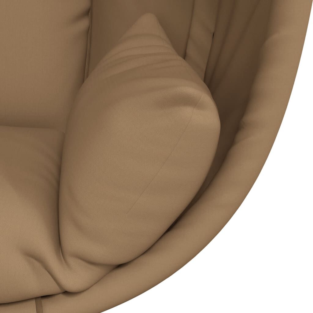 vidaXL Πολυθρόνα Egg Κρεμαστή με Βάση Taupe Ύφασμα / Ατσάλι